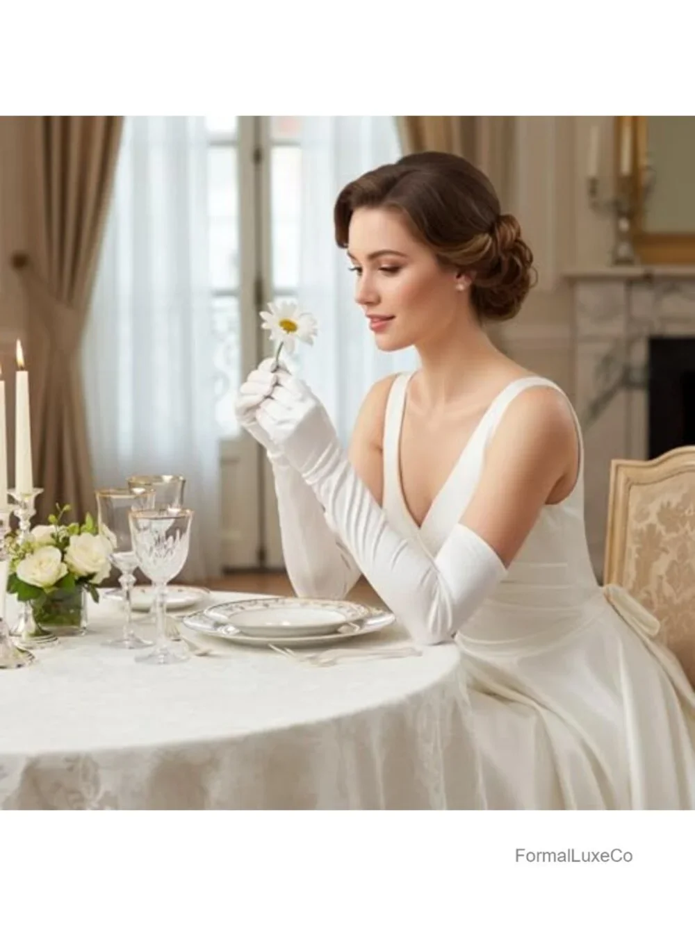 Satin Opera Gloves Elbow Length 20 Inch Formal Wedding Bridal Costume Accessory